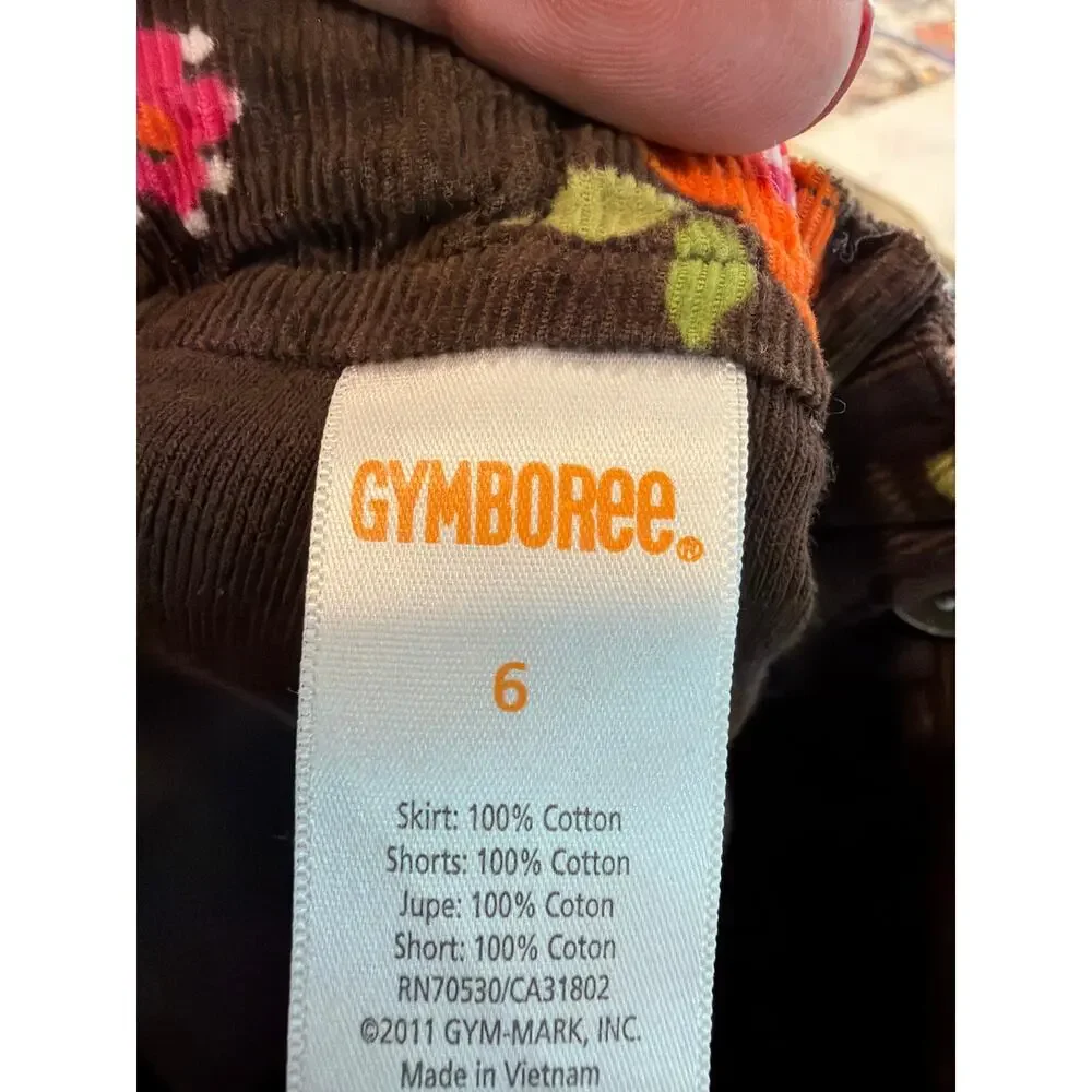 Gymboree size 6 Woodland Friends line corduroy skort